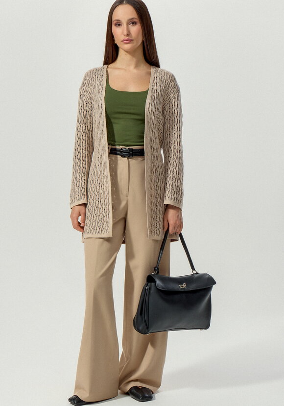 Кардиган ажурной вязки шир.  580, рис. 7