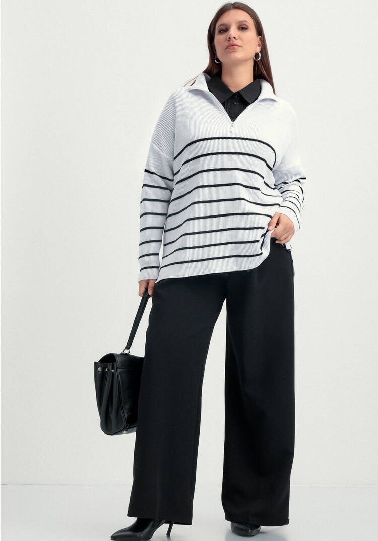 Джемпер в полоску с воротником-поло на молнии шир.  750, рис. 8