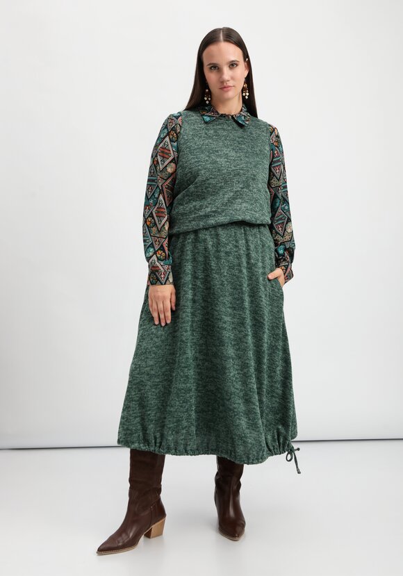 Юбка А-силуэта с кулиской по низу шир.  580, рис. 8