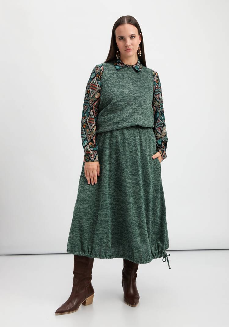 Юбка А-силуэта с кулиской по низу шир.  750, рис. 8