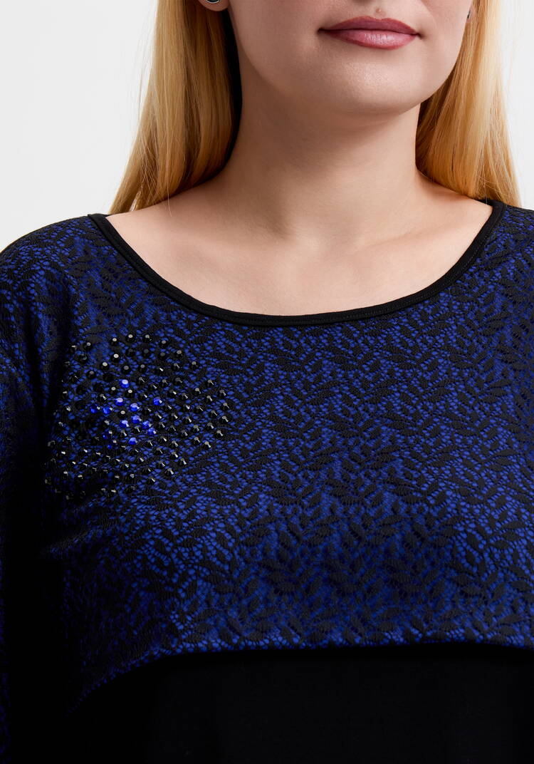 Костюм: блуза и юбка с гипюровыми вставками шир.  750, рис. 11