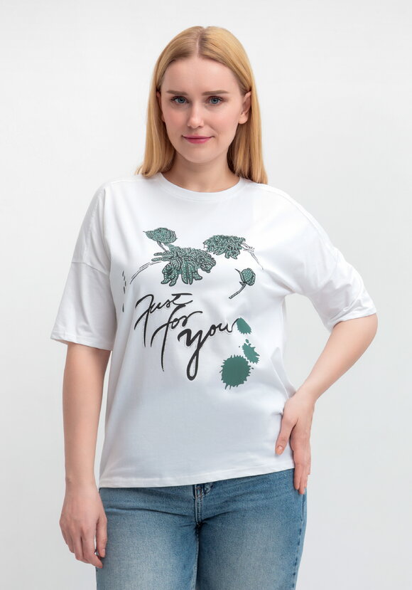 Футболка с принтом и рукавом 3/4 шир.  580, рис. 30