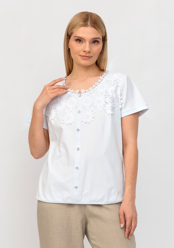 Блуза с кружевом Джульетта шир.  580, рис. 6