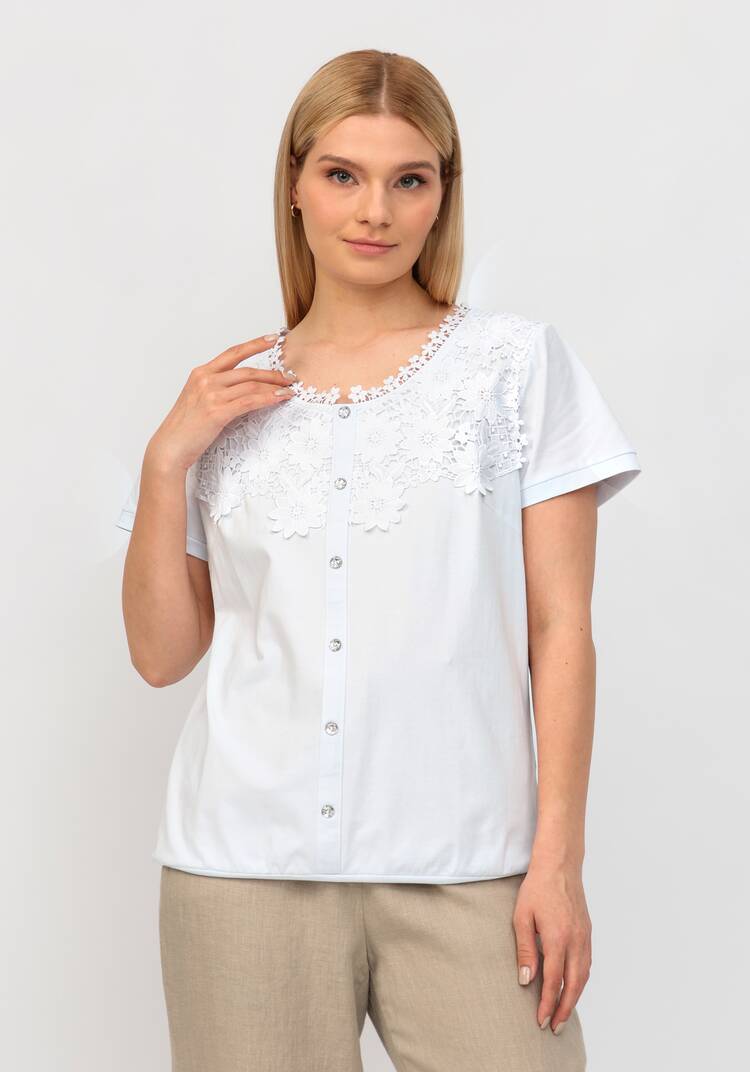 Блуза с кружевом Джульетта шир.  750, рис. 6