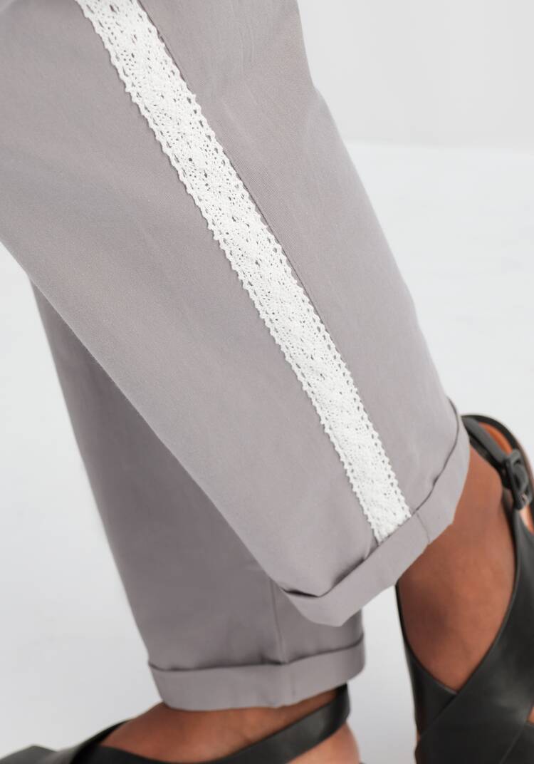 Брюки-бананы с кружевной вставкой шир.  750, рис. 15