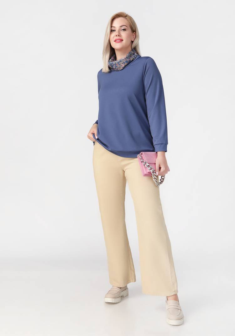 Джемпер с контрастным воротником хомут шир.  750, рис. 7