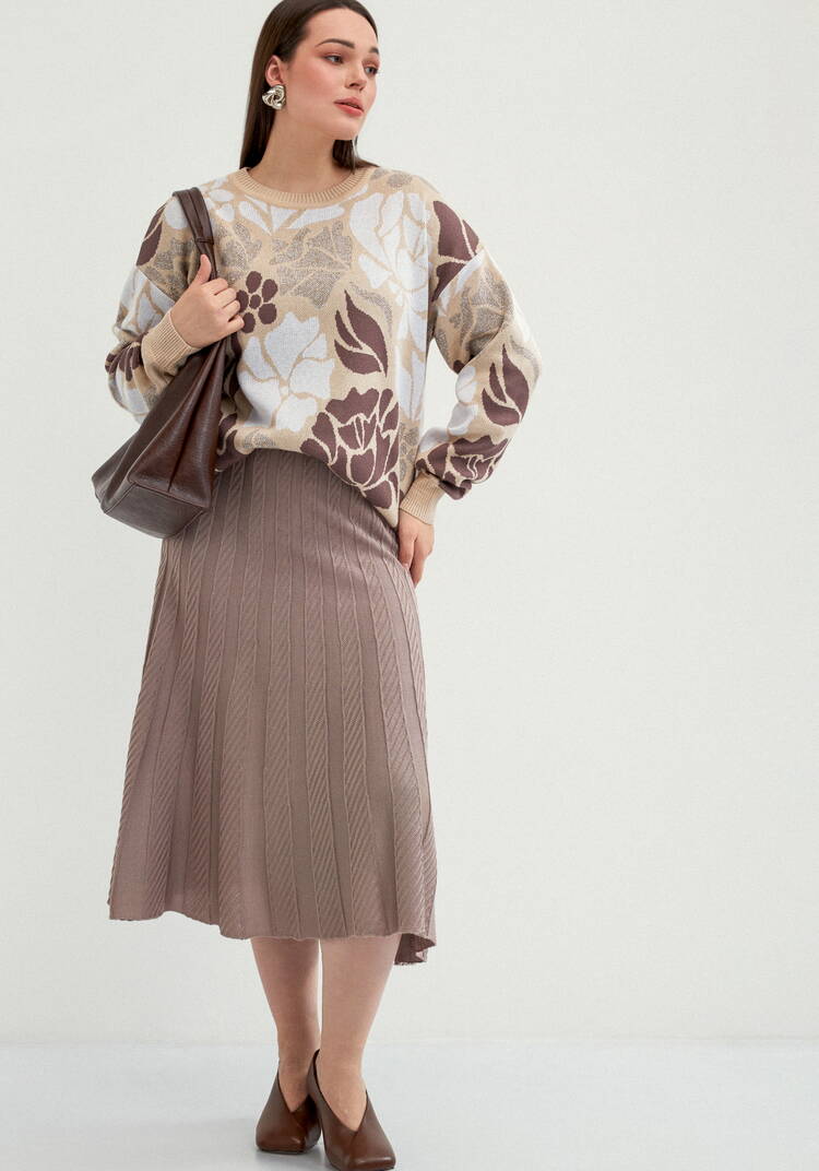 Юбка миди А-силуэта с переплетениями шир.  750, рис. 15