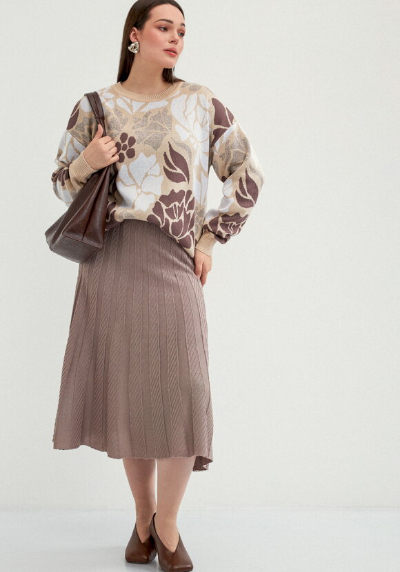 Юбка миди А-силуэта с переплетениями шир.  580, рис. 15