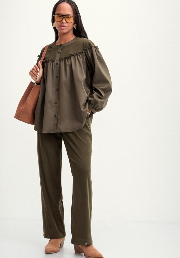 Блуза комбинированная с трикотажем шир.  580, рис. 2