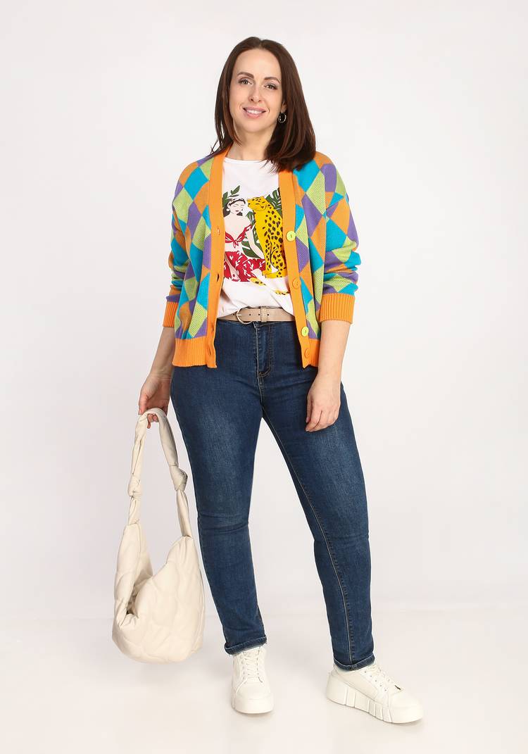 Кардиган Яркие ромбы шир.  750, рис. 14