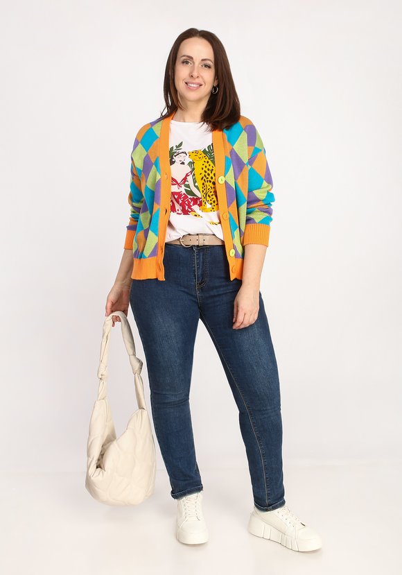 Кардиган Яркие ромбы шир.  580, рис. 14