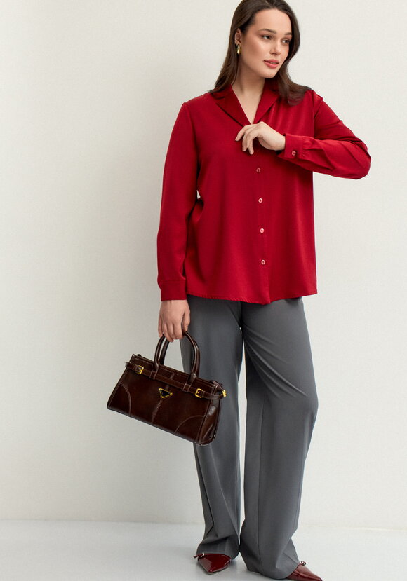 Блуза шелковая с отложным воротом шир.  580, рис. 16