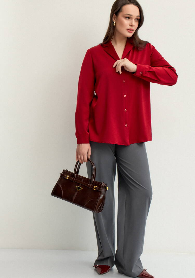 Блуза шелковая с отложным воротом шир.  750, рис. 16