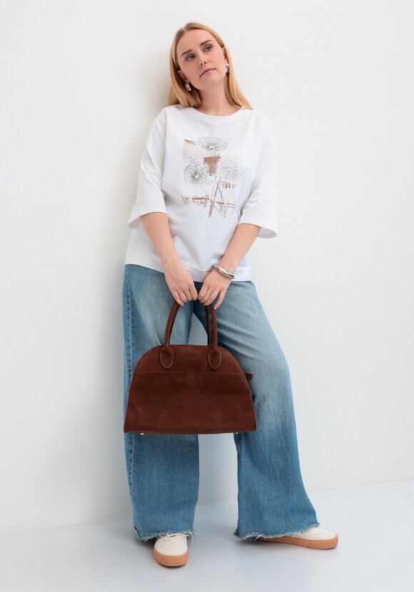 Блуза с длинным рукавом и цветочным рисунком шир.  580, рис. 2