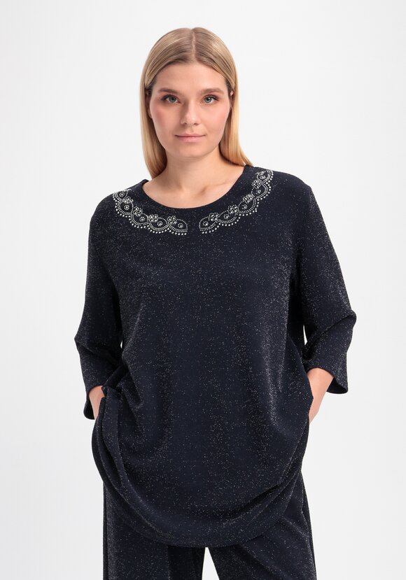 Туника с люрексом и декором из страз шир.  580, рис. 19