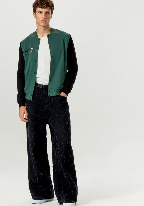 Бомбер с застежкой на кнопки шир.  580, рис. 2