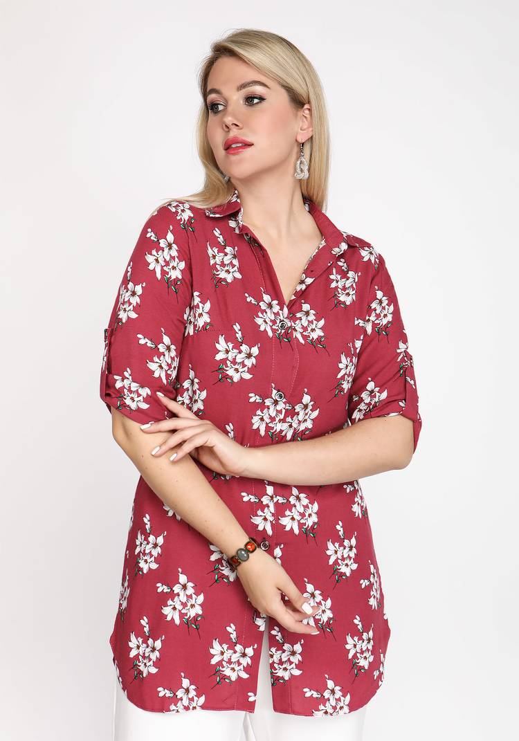 Туника-рубашка Тропическое путешествие шир.  750, рис. 6