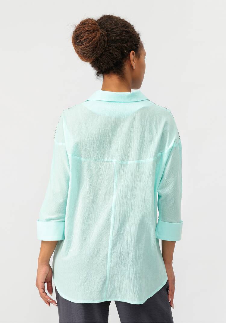 Блуза с принтом по плечам шир.  750, рис. 3