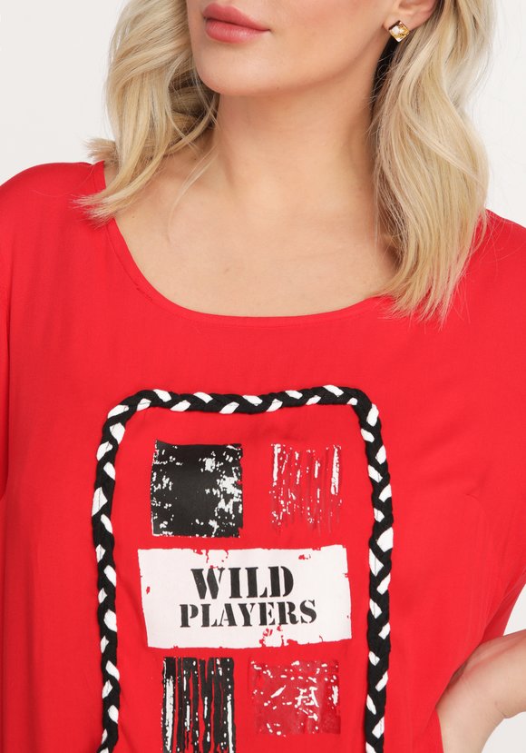 Блуза с принтом и контрастными вставками шир.  580, рис. 13