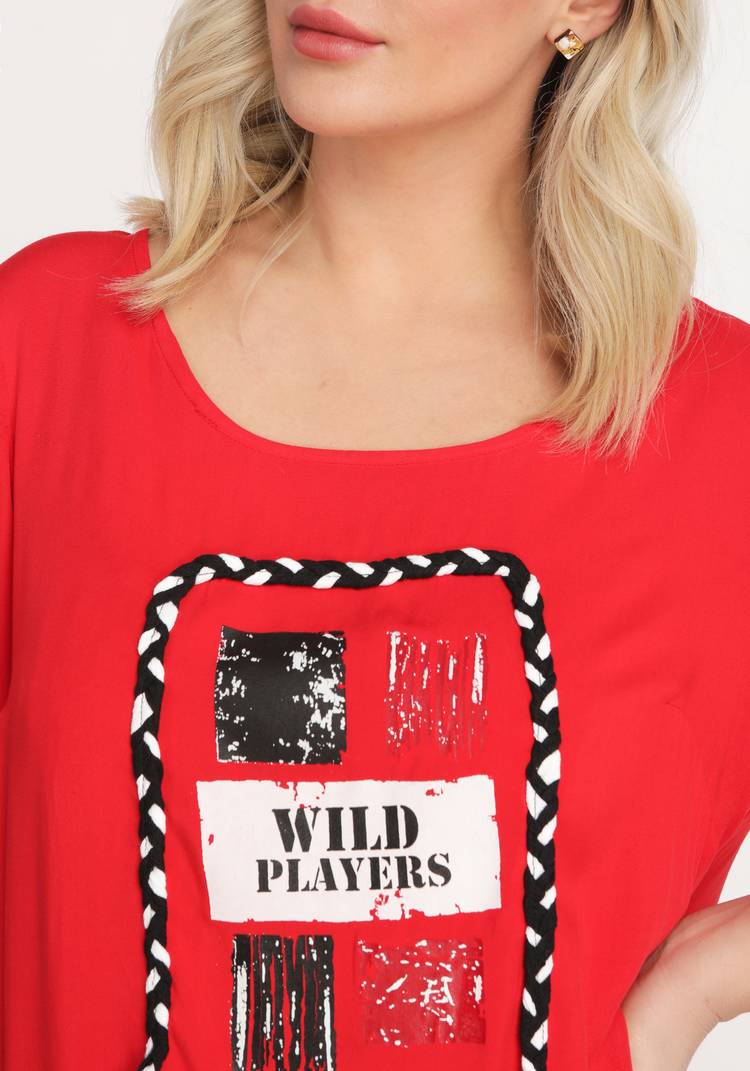 Блуза с принтом и контрастными вставками шир.  750, рис. 13