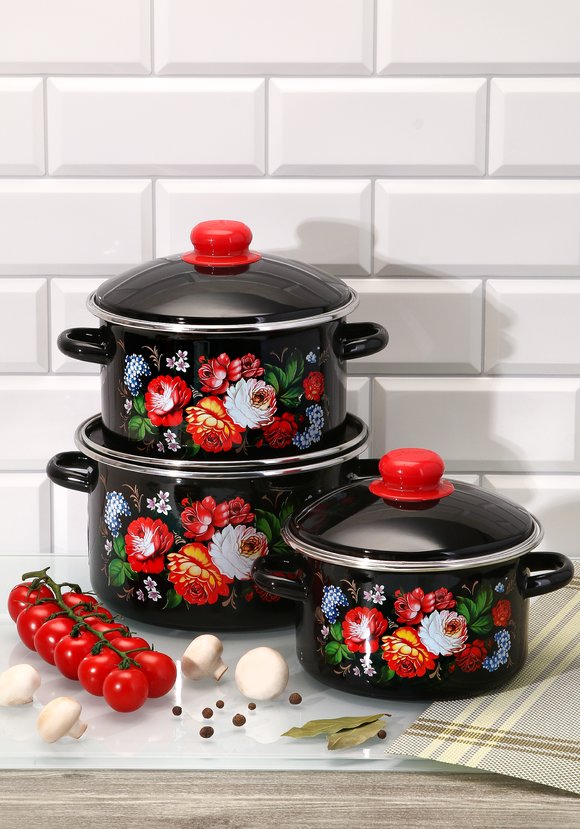 Набор посуды Жостовские мотивы шир.  580, рис. 1