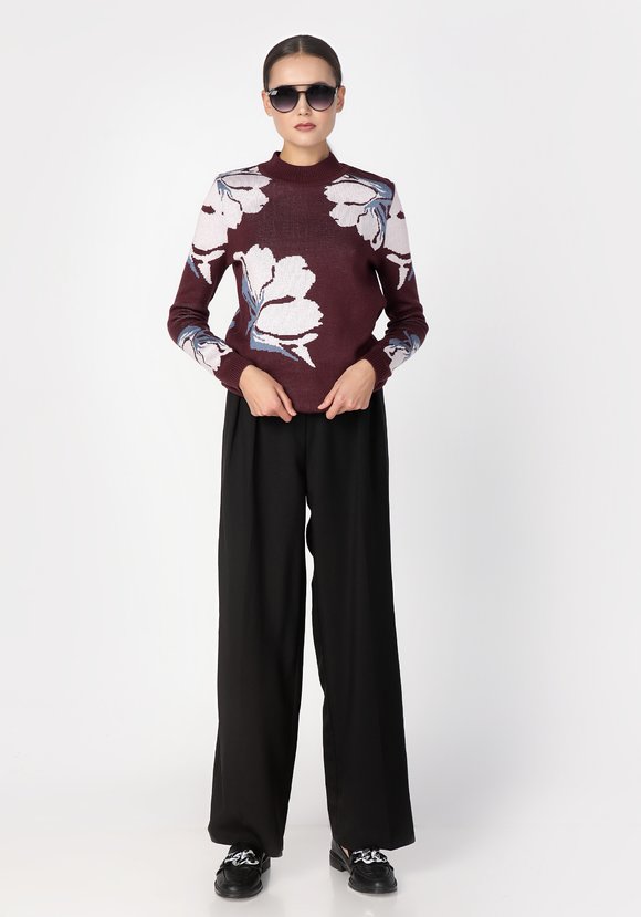 Джемпер с крупными цветами шир.  580, рис. 8