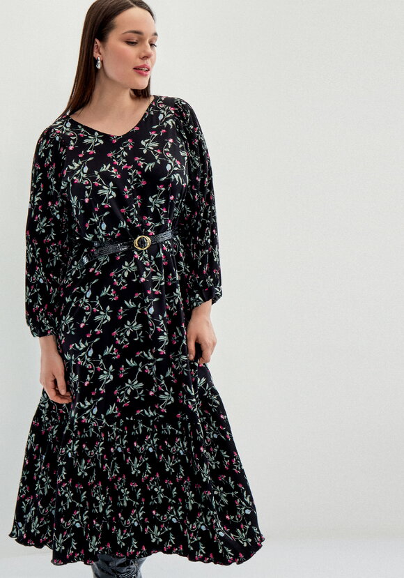 Платье с плиссировкой в цветочный принт шир.  580, рис. 8