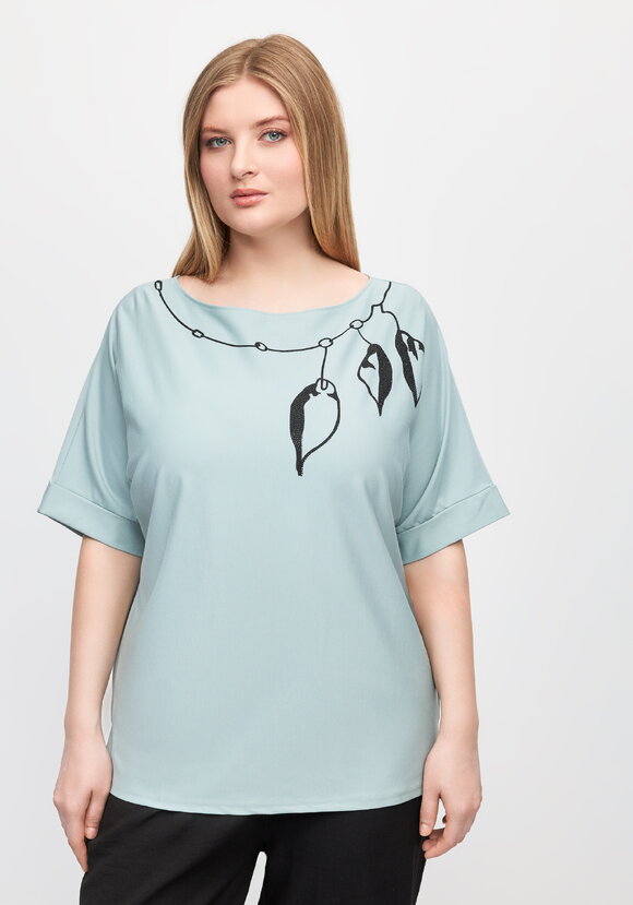 Блуза Загадочное ожерелье шир.  580, рис. 4