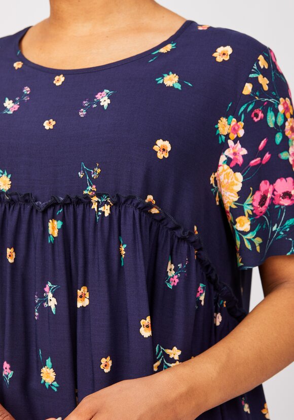 Туника с цветочным принтом свободного кроя шир.  580, рис. 10