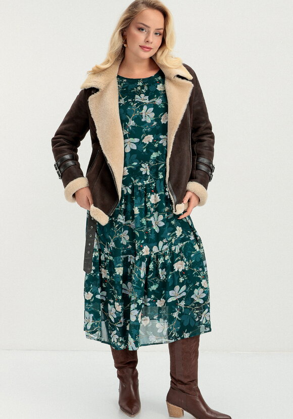 Платье ярусное с цветочным принтом шир.  580, рис. 31