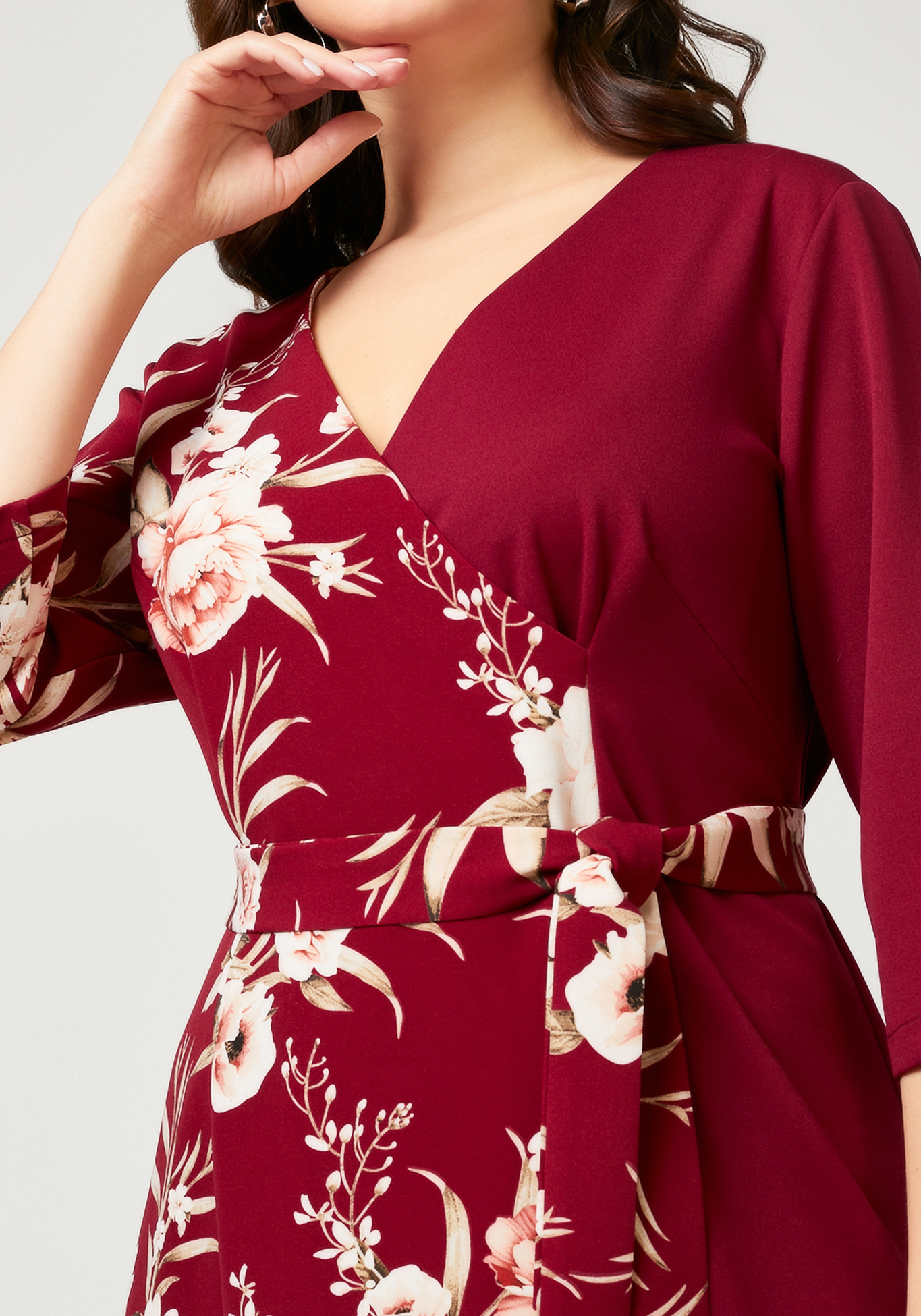 Платье на запах с цветочным принтом Bianka Modeno, размер 50 - фото 6