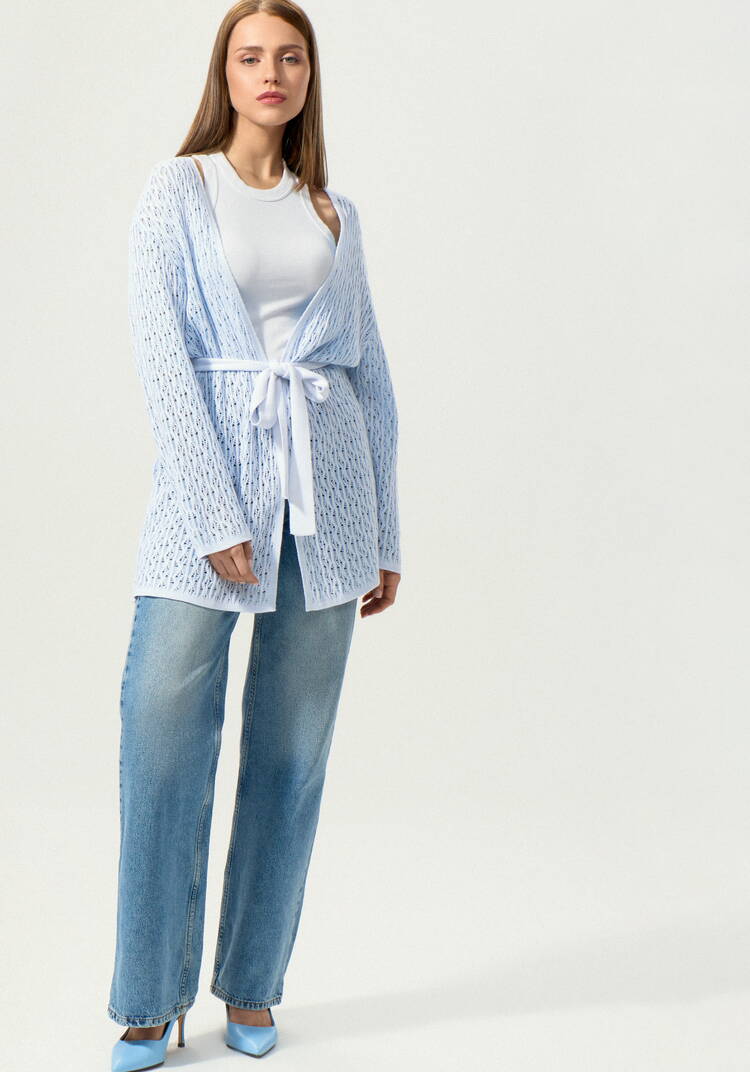 Кардиган ажурной вязки шир.  750, рис. 30