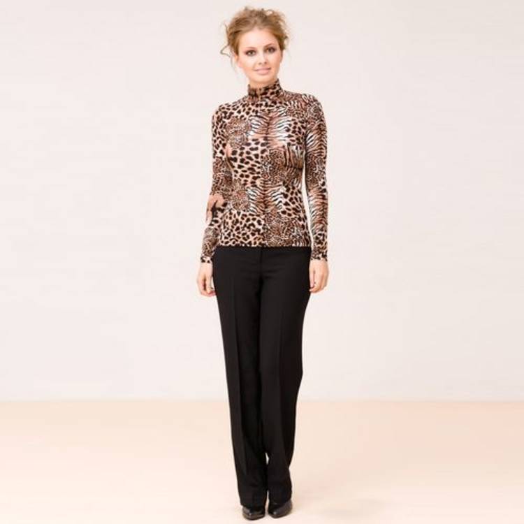 Трикотажная блуза с леопардовым принтом шир.  750, рис. 1