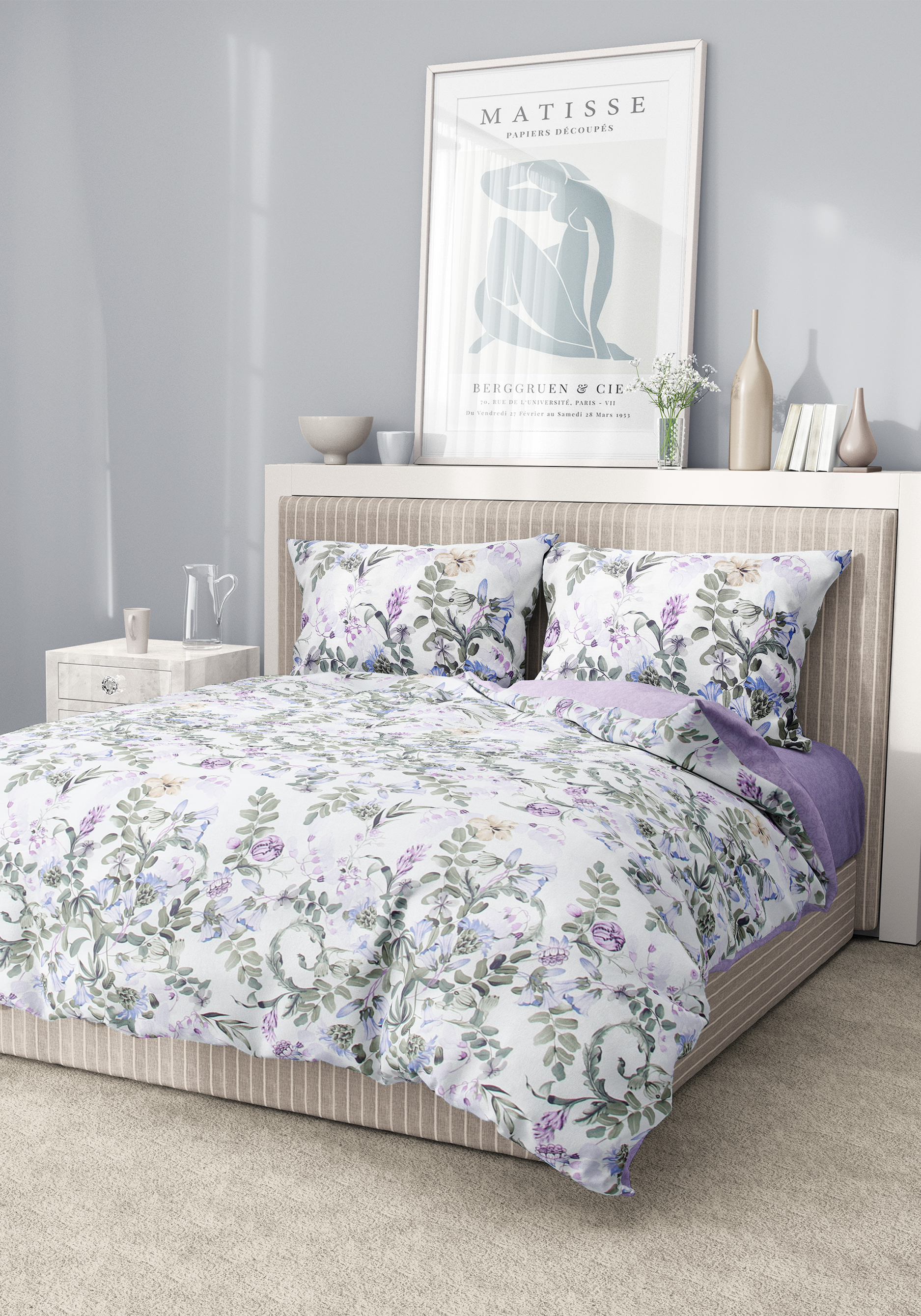 

КПБ сатин "Сиреневый рассвет", Фиолетовый