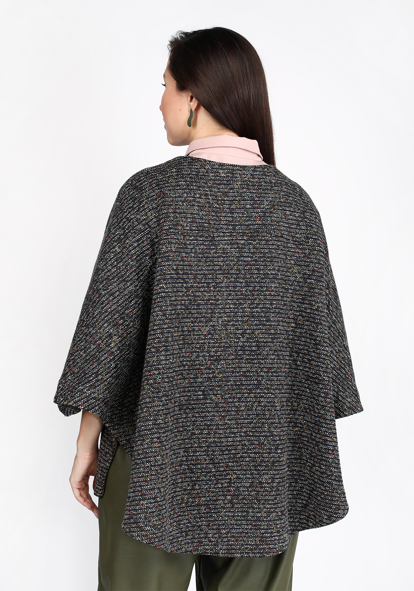 Пальто-пончо из вязаного джерси GalaGrosso, размер 50, цвет бежевый - фото 6