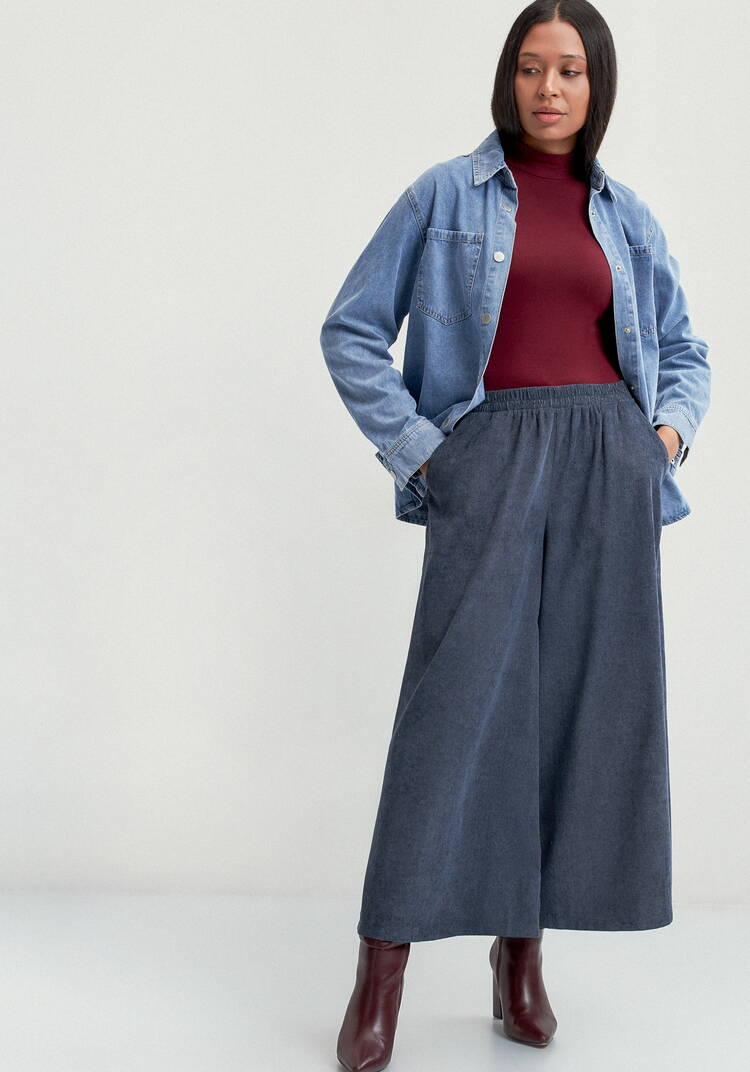 Юбка-брюки из микровельвета шир.  750, рис. 26