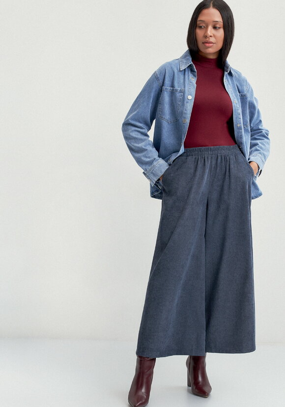 Юбка-брюки из микровельвета шир.  580, рис. 26