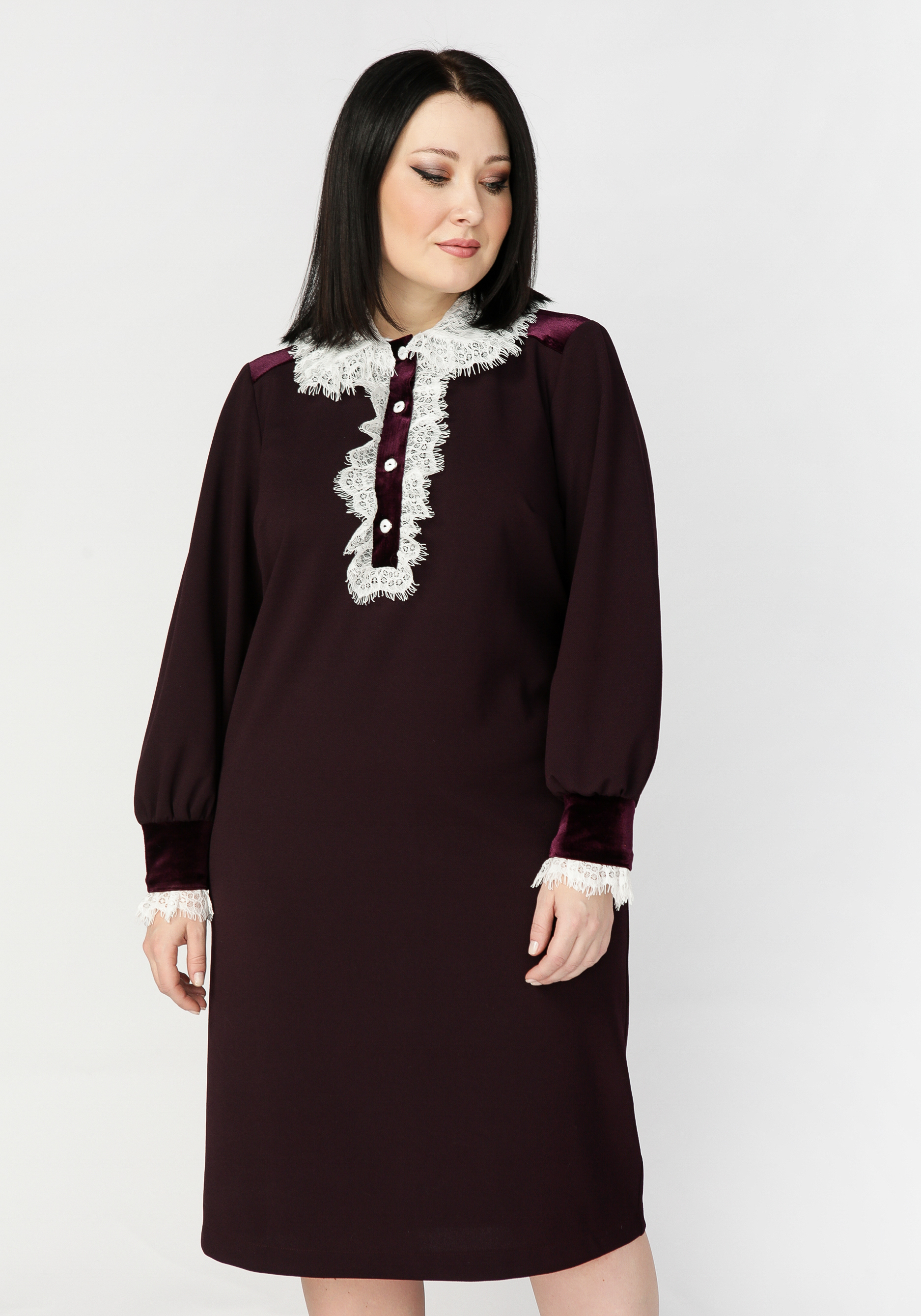 Платье с ажурным воротником Mio Imperatrice, цвет черный, размер 60 - фото 5