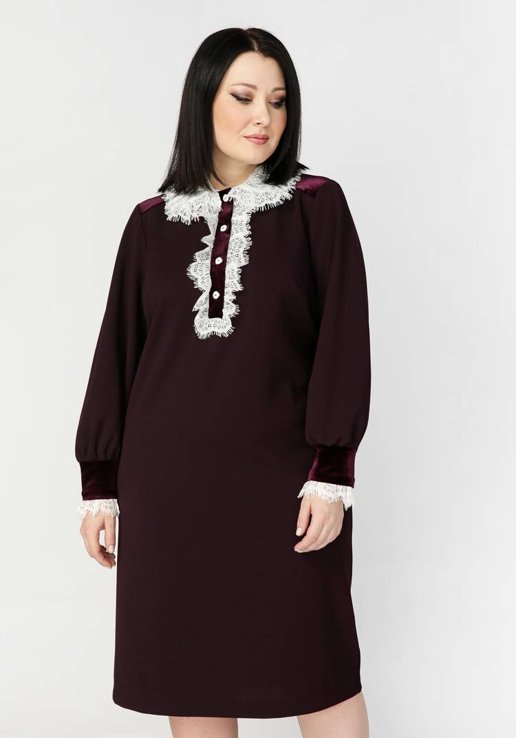 Платье с ажурным воротником шир.  750, рис. 5