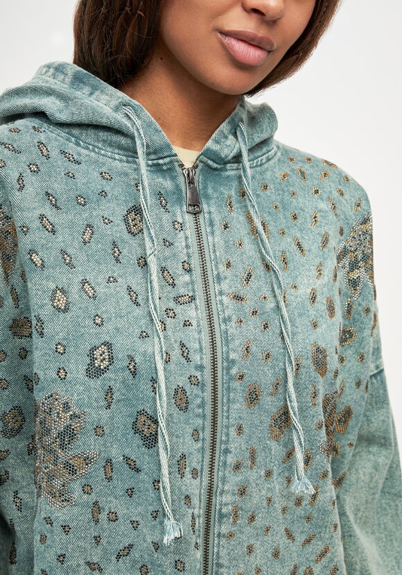 Джинсовая куртка Жемчужины росы шир.  580, рис. 19