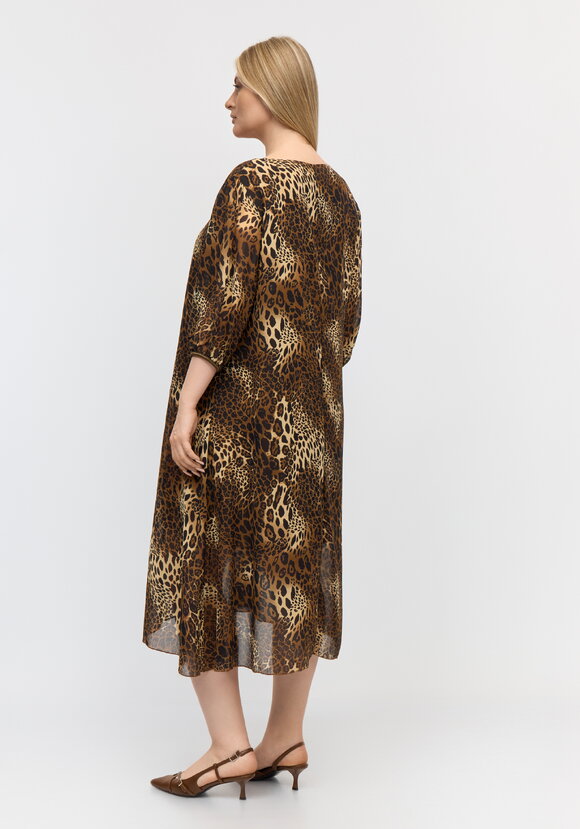 Туника с леопардовым принтом свободного кроя шир.  580, рис. 3