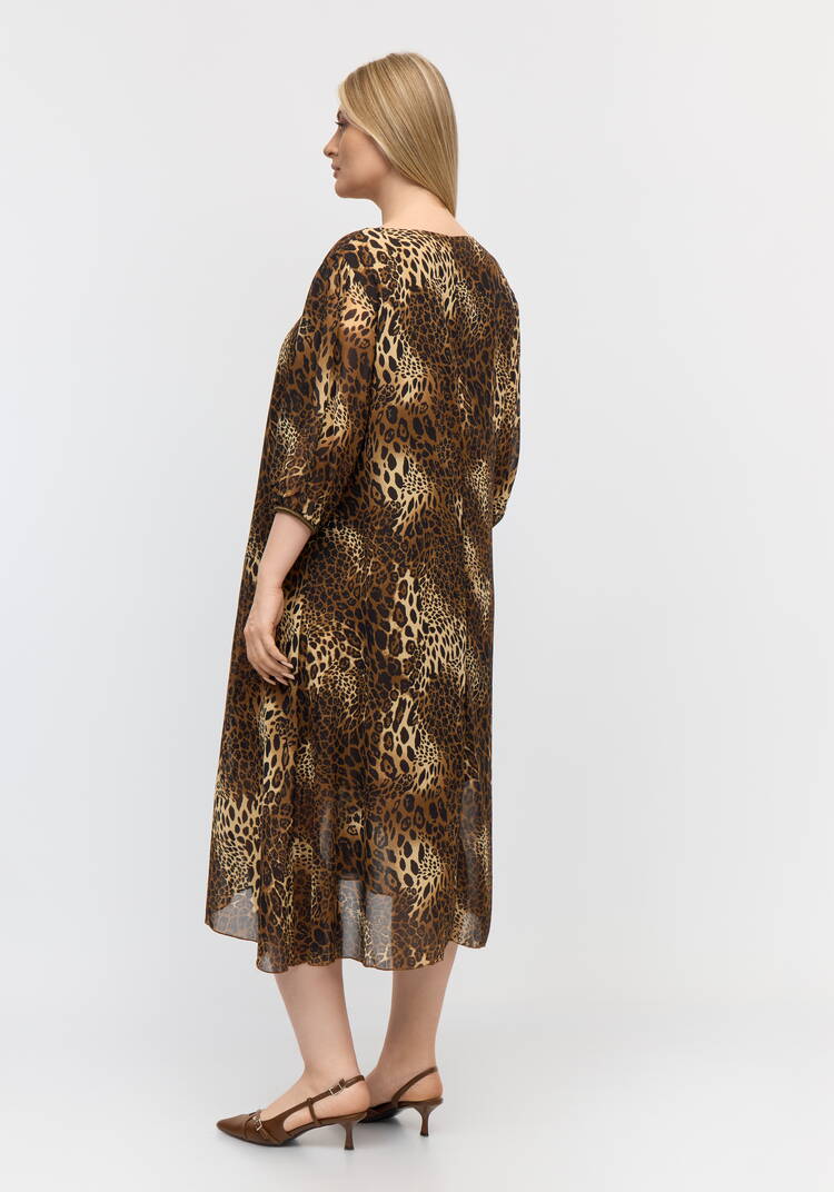 Туника с леопардовым принтом свободного кроя шир.  750, рис. 3