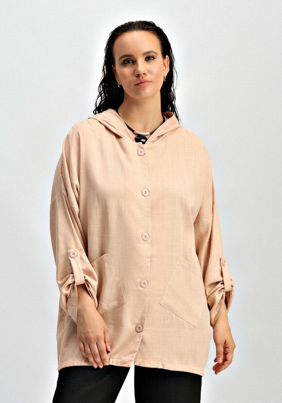 Рубашка с капюшоном и асимметричным низом шир.  580, рис. 8