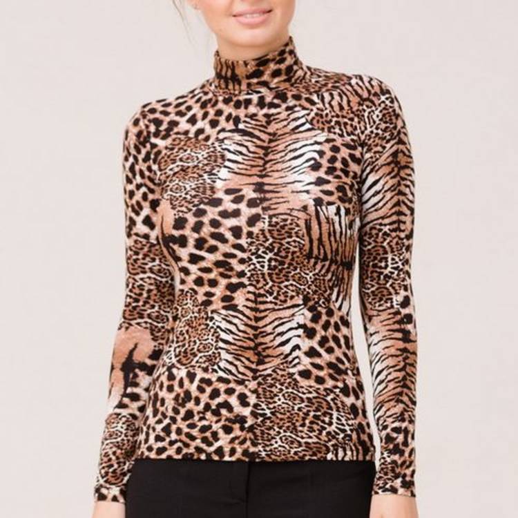 Трикотажная блуза с леопардовым принтом шир.  750, рис. 2