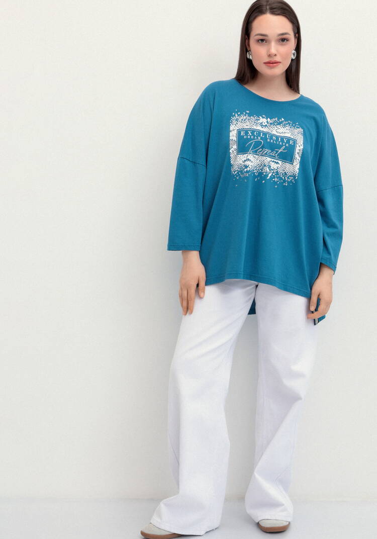 Туника с принтом на груди шир.  750, рис. 41