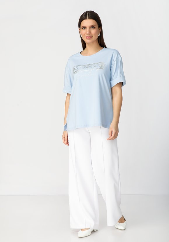 Футболка с принтом и разрезами по бокам шир.  580, рис. 2