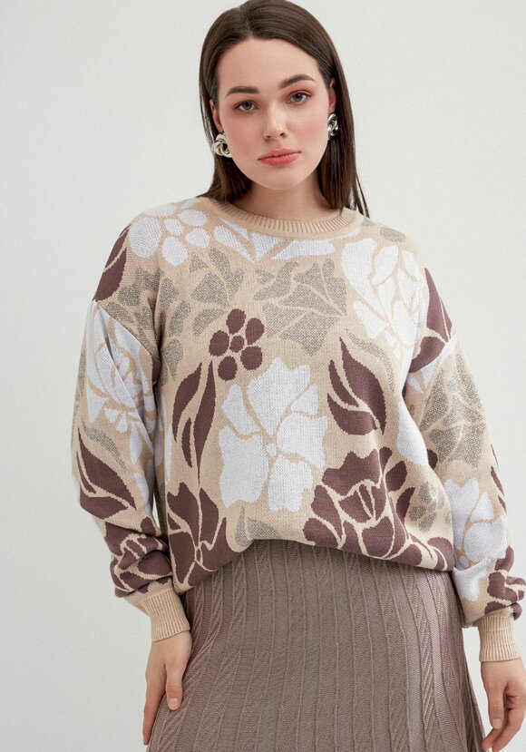 Джемпер прямого силуэта и цветочным принтом шир.  580, рис. 8
