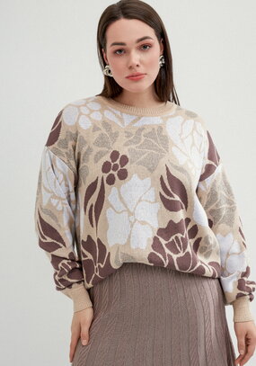 Джемпер прямого силуэта и цветочным принтом
