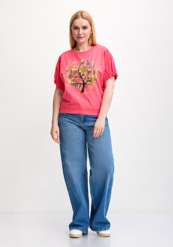 Блуза с ярким принтом и коротким рукавом шир.  580, рис. 8