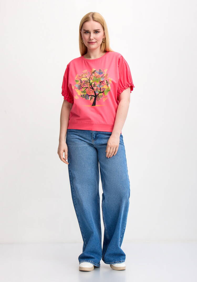 Блуза с ярким принтом и коротким рукавом шир.  750, рис. 8